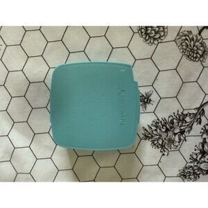 Vintage Tupperware Label Dispenser with Freezer Label Stickers Blue 1446-3 Aqua